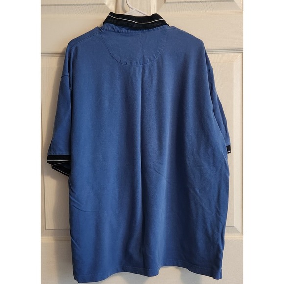 Brooksfield Polo Shirt Men 3XL Purple/Blue Short Sleeve Polo - Picture 4 of 4